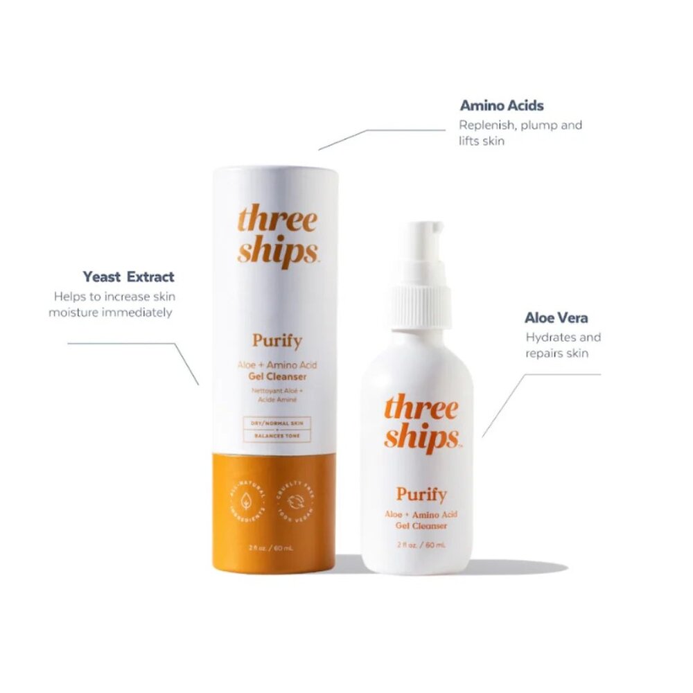 Three Ships Purify Aloe + Amino Acid Gel Cleanser (Travel Size)